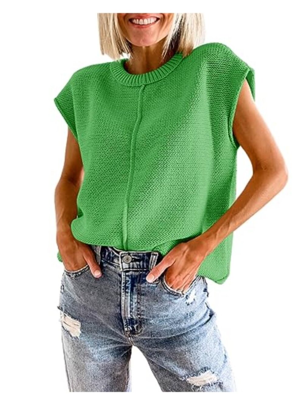 Lightweight Knit Sweater Vest Sleeveless Pullover Top